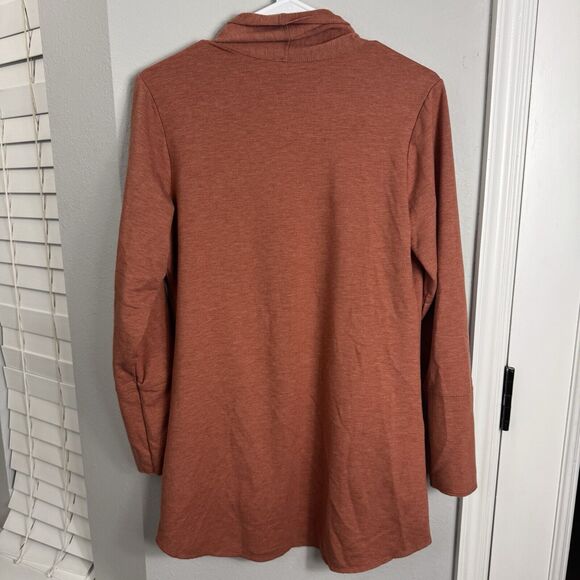 LOGO Lori Goldstein Cardigan Sweater Womens Small Orange Open Front Boho - Picture 2 of 6